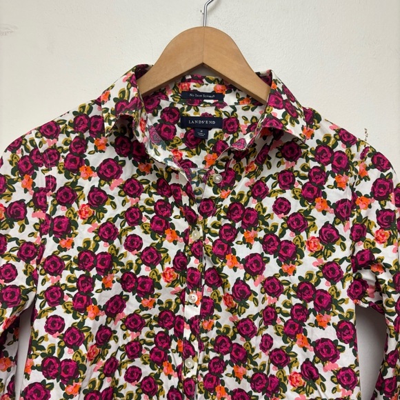 Land’s End Floral No Iron Button Down Shirt - Picture 5 of 11